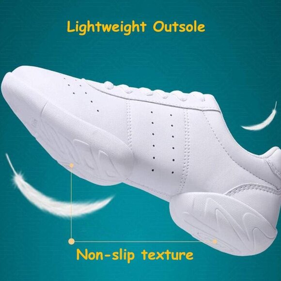 Cheerleading Shoes Synthetic Leather Lightweight Sport Sneakers for Teens Women - Picture 5 of 7